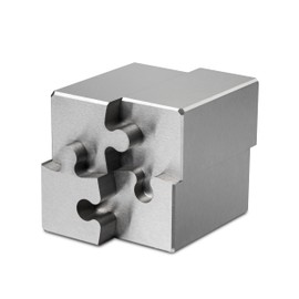 Heavenly Metals 4-Piece Cube 3D Puzzle for Adults – Stainless Steel Desk Toy and Fidget, Zero Tolerance Wire EDM Cut Office Gift for Men & Women