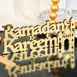 Ramadan Decor Ramadan Kareem Letter Sign, Free Standing Ramadan Kareem Table Decor, Ramadan Decorations For Home, Islamic Decorations for Home Indoor Mantle Party Office Decor