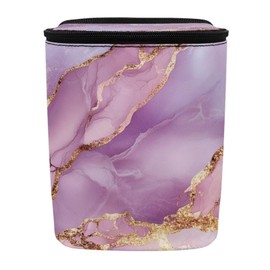 BIGCARJOB Pink Marble Texture Car Trash Bin for Back Seat Car Interior Accessories Waste Basket Storage for Vehicle Truck,Women Girls Travel Camping Picnic Lage Trash Can Garbage Bin