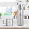 TOMSHOO 550ml Full Titanium Water Bottle with Extra Plastic Lid