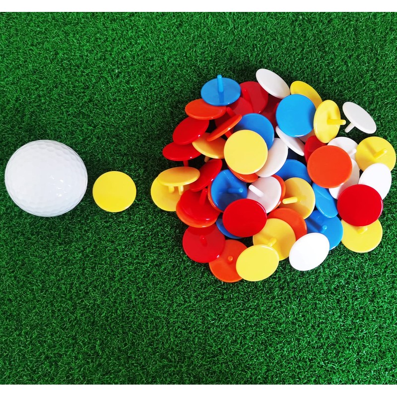 Adhere 100pcs Plastic Golf Ball Position Marker Quarter Size 25mm