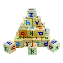 Didakta Cubos De Letras Minúsculas Abecedario En Madera 3.5cm. 24pz