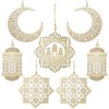 BBKON 7PCS Ramadan Decorations, Wooden Pendant Eid Ramadan Decorations for