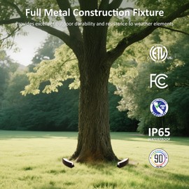 EZlumify Low Voltage Flood Lights, 9W Bright LED Uplighting Outdoor, Wired Spot Lights Outdoor, 12V Low Voltage Floodlights for Tree Wall House, Aluminum, 2000K, Unique Design, Black (6PACK 2000K)