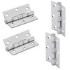 XFORT 3 inch (75mm) Polished Chrome Ball Bearing Hinges, Steel