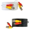 25M White Premade BNC Video Power Cable/Wire for Security Camera,