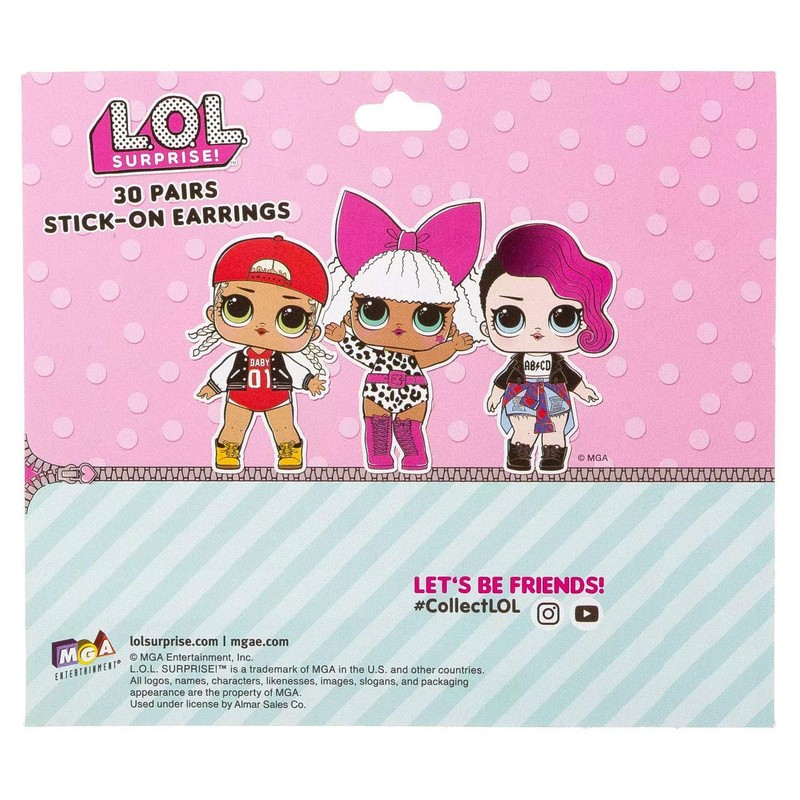 UPD LOL Dolls Sticker Earrings (24 Pair) Earrings Stickers, Birthdays,