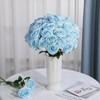 Ovveroche 68 Pcs Ice Blue Artificial Roses Fake Flowers,Silk Flowers