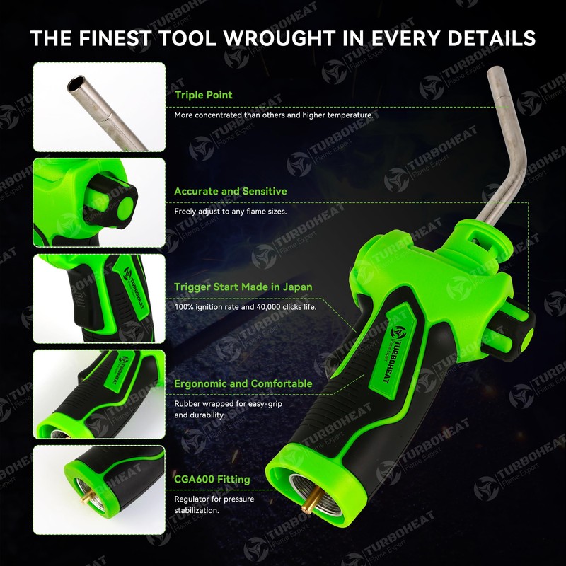 Trigger Ignition Torch Head Kit with Rubber Grip - for