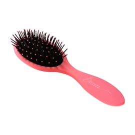 Essential Oval Hair Brush by BeaverStrong, Detangling Hair Brushes with capped soft nylon bristles and air cushion base (Warm Pink)