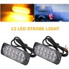 Riloer High Brightness Amber Emergency Strobe Lights, Universal 12-LEDs 36W