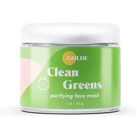 Golde Clean Greens Superfood Face Mask - green smoothie – superfoods – Chlorella - spirulina purify – hydration - instant boost – Acne prone – Oily – Dry Skin - gentle cleanser - Vegan, Aluminum-Free, Oil-Free - Pore Cleansing