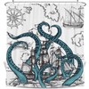 Coxila Nautical Octopus Shower Curtain Extra Long XL Large Funny
