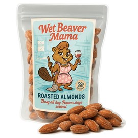 Wet Beaver Mama – Roasted Salted Almonds, Hilarious Gag Gift for Women, Funny Mother’s Day Present, Inappropriate Snack Gift for Moms, Naughty Nut Treat with Adult Humor - Busy All Day Beaver Stays Soaked