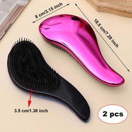 2 Piezas Cepillo de Pelo Desenredante Antiestático Cepillo para Cabello Detangling Brush Cepillo para Cabello Desenredante Cepillo de peinado para Cabello Rizado Ondulado Mojado Seco Fino Grueso Liso