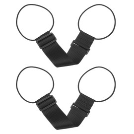 PATIKIL Luggage Straps Bag Bungee, 2 Pcs Suitcase Straps Adjustable Belt for Add a Bag Easy to Travel Elastic Strap Belt Handle Handbag Backpack, Black
