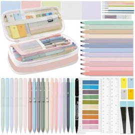 52 Pcs Aesthetic School Supplies With Highlighters, Mechanical Pencils, Color In