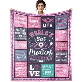 VMASUEY Medical Assistant Gifts for Women, Gifts for Medical Assistants,MA Appreciation Gift Throw Blankets 60" x 50", Medical Assistant Students Gift, MA Week Gifts for Medical Assistants, MA Gifts