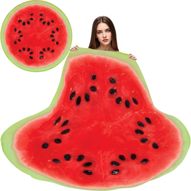 GardEssere Watermelon Blanket For Kids Adults Round Blanket Cozy Flannel