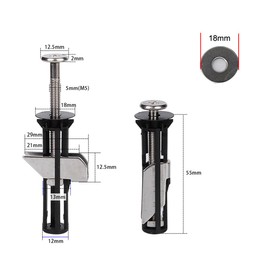 RecDec 2 Pack Toilet Seat Bolts Replacement Kit with Washer Screw Nut Universal Fittings for Toilet Tank Bidet Lid Easy Install Fixing Hinge Mount Spare Parts Bathroom Hardware