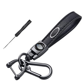 MAONIISHOP Genuine Leather Car Keychain Compatible for Ford Fusion, F150, F250, F350, F450, F550, Edge, Explorer - Key Chain for Men and Women with Screwdriver