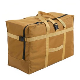 Arxus Large Travel Bag, 120L Waterproof Weekend Over Luggage Tote Bag for Airlines, Travel, Camping, Moving and School, khaki, travel bag