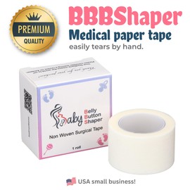 Non-Woven Micropore Tape | Adhesive Medical Tape For Baby Belly Plug | 1-Inch Wide Bandage Roll | 10 Yards Long | Pain Free Removal | Non-Toxic and Latex-Free | Soft and Non-Irritating | Baby Product