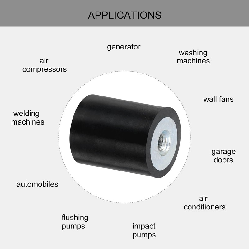 sourcing map 8Pcs 15 x 20mm M4 Thread Female Rubber