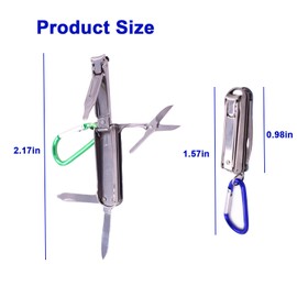 5 in1 Multi Tool Nail Clippers,Keychain,Scissors,Nail Files,Portable Nail Clippers,Stainless Steel Foldable Nail Cutter,Mini Multi Purpose Pocket Nail Clippers,Travel,Hiking,Camping