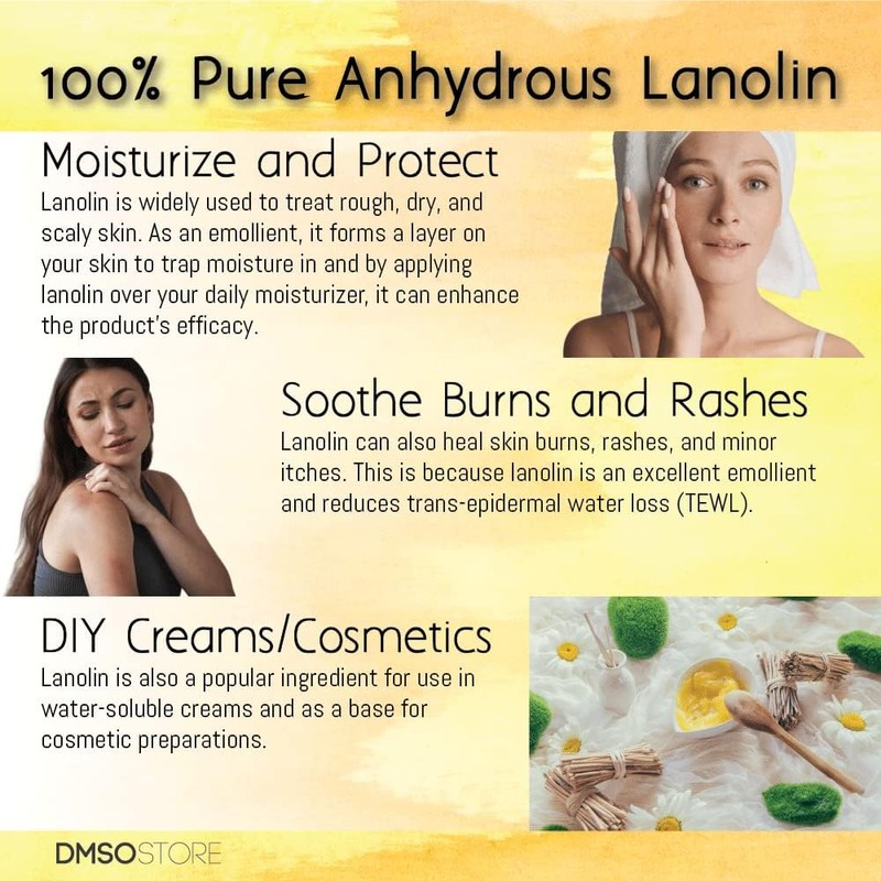 LANOLIN 1 lb. USP Grade Anhydrous 100% Pure Skin Moisturizer
