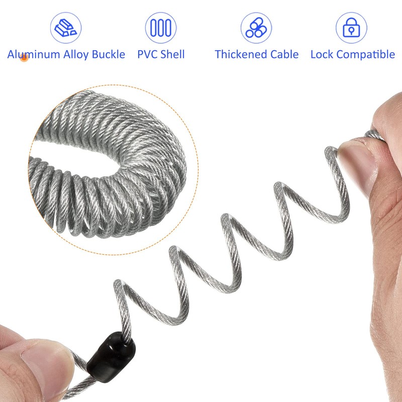 M METERXITY Disc Lock Safety Steel Cable Plastic Coated Spring