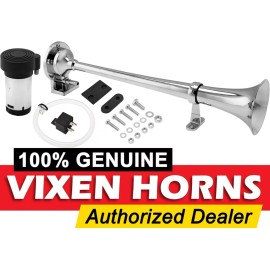 Vixen Horns LOUD TRUMPET TRAIN AIR HORN SYSTEM KIT CAR/TRUCK/SUV 12V CHROME COLOR VXH1400C