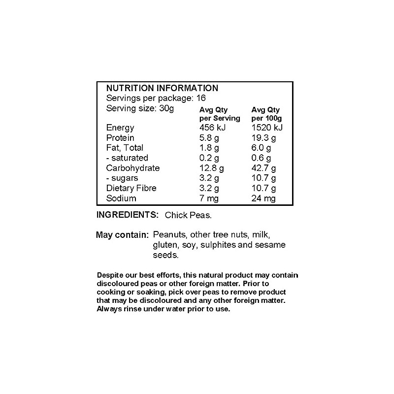 J.C.'S QUALITY FOODS Premium Australian Chickpeas