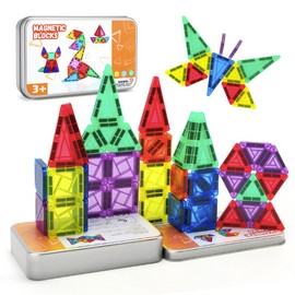 CS COSDDI Magnetic Travel Toddler Set, Mini Magnetic Blocks Kids Toys with Storage Case, Portable Magnetic Blocks Building Kids Toys for 3-5 Year Olds Boys Girls Birthday Gift