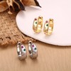 Dochais Hoop Earrings for Women, Medium Colourful Cubic Zirconia Huggie