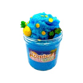 Tropical Twist Soda Hawaiian Splash Scented Blue Fizz Slime - 8 oz