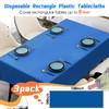 YSYJ 3 Pack Royal Blue Plastic Tablecloth Disposable Rectangular Table
