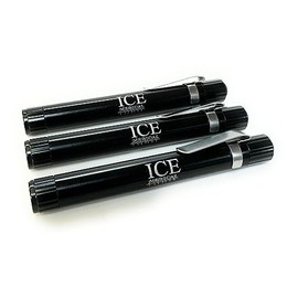 ICE Medical LED Nurses Penlight/Pentorch Pocket Torch Light Reusable with Pocket Clip for Pupil Exam Doctor Paramedic (Black, 3 x Penlights no case)