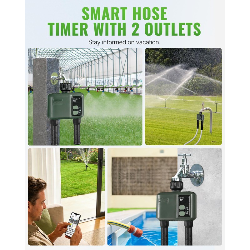 WILAWELS WiFi Water Timer for Garden Hose, Sprinkler Timer 2