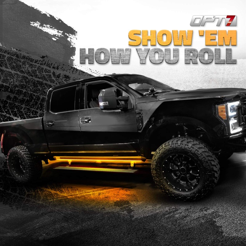 OPT7 Sidekick 78" Running Board Lights 2PCS LED Strips w/Amber