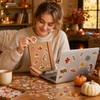 50Pcs Autumn Theme Scrapbook Sticker,Autumn Leaves Animals Maple Leaf Theme