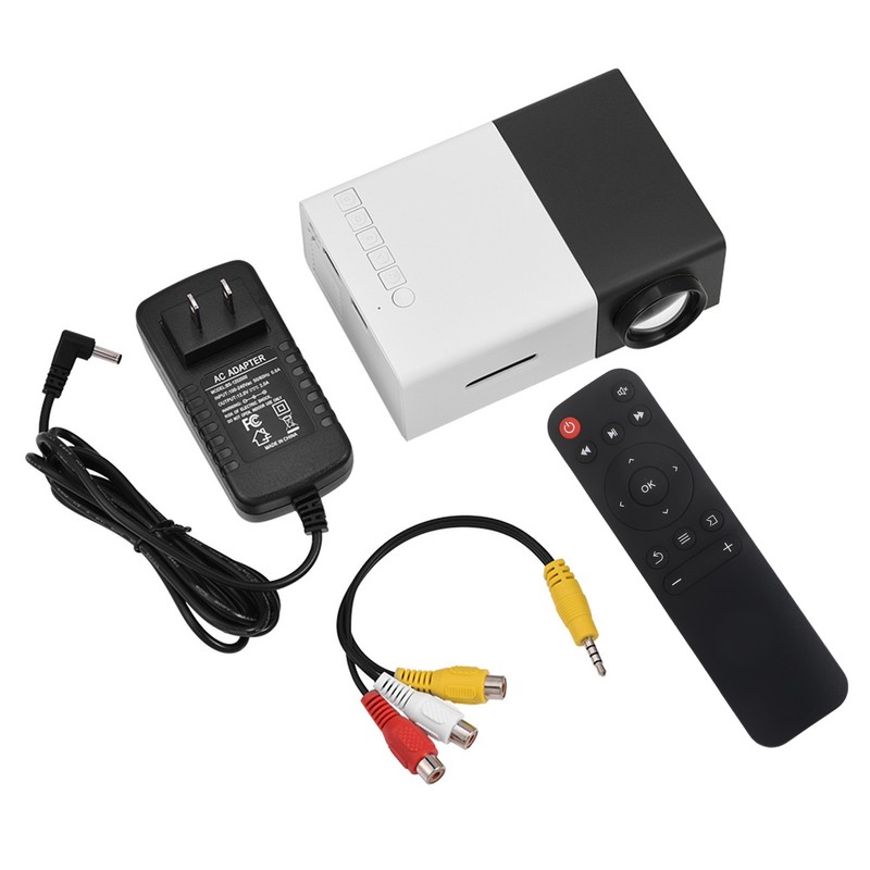 Mini Stylish Home Theater Portable LED Projector Multimedia Player Black