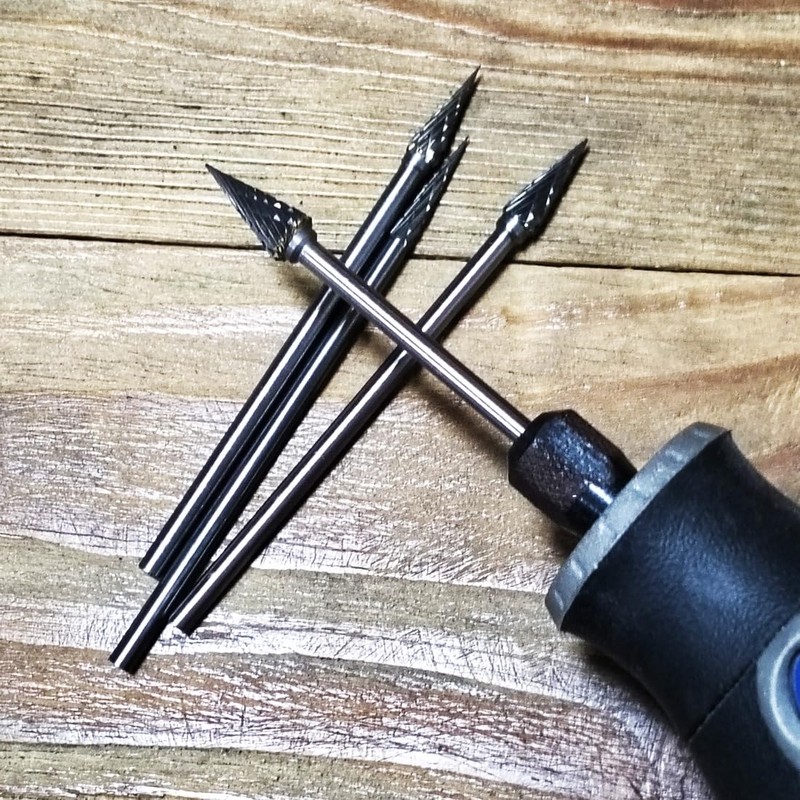 Luo ke 75mm Extra Long Carbide Burr Sets, 1/8 Inch