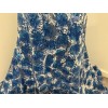 wowfabric4less123 BLUE WHITE Sequins Embroidered Lace Fabric 50” Width Sold