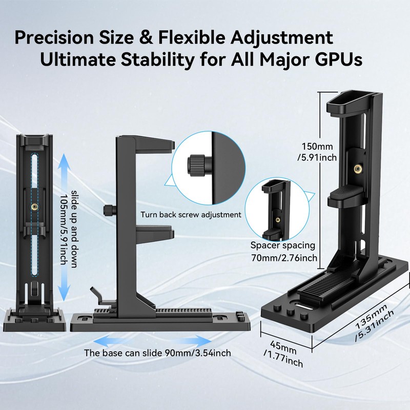 GPU Support Bracket, GSCOLER Dual Mode Graphics Card Support, 35-120mm