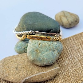 Healing Prayer Bracelet in Hebrew and English for Women, Sterling Silver