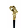 Antique 37"Antique Brass Goat Head Handle Vintage Black 3 Fold
