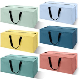 Clysee 6 Pack Heavy Duty Moving Bags Extra Large Storage Totes with Backpack Straps Handles and Zippers for Space Saving Storage Alternative to Moving Boxes Multi Color Packing Bag(Morandi)