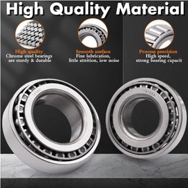 [2 Sets] Taxutor Trailer Hub Bearing Kit for #D42 Spindle - Fits 1.25" & 1.75" Tandem Axles 5200-6000 lb | Includes 25580 & 14125A Bearings, 2.72" Caps, Double Lip Seals (10-36), Nuts, Washers