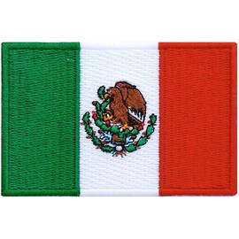 Graphic Dust 2 Pieces Mexico Flag Embroidered Iron On Patch Applique Mexican Flag Costume Uniform DIY Jean Jacket